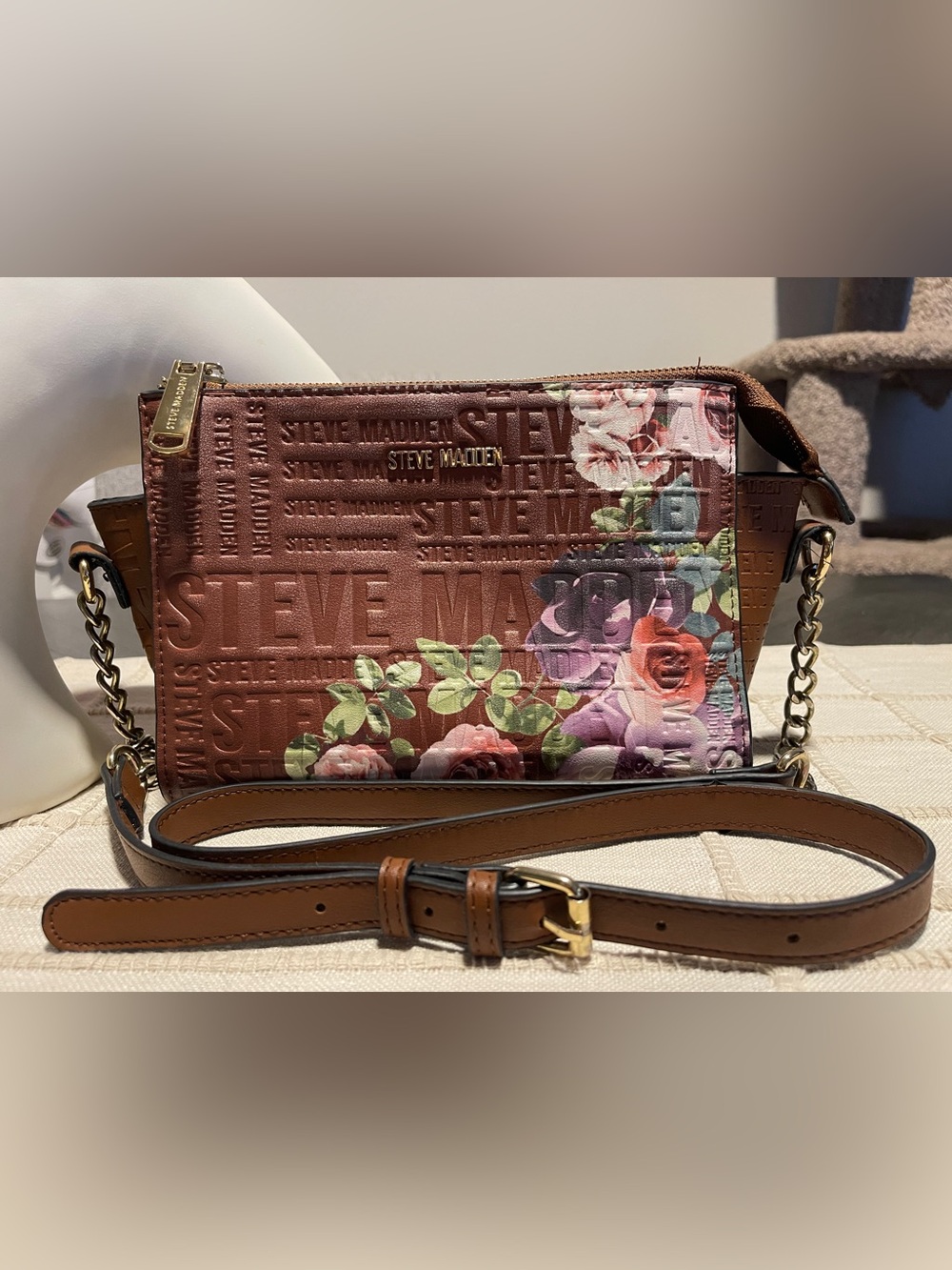 Steve Madden Floral Embossed Crossbody Bag